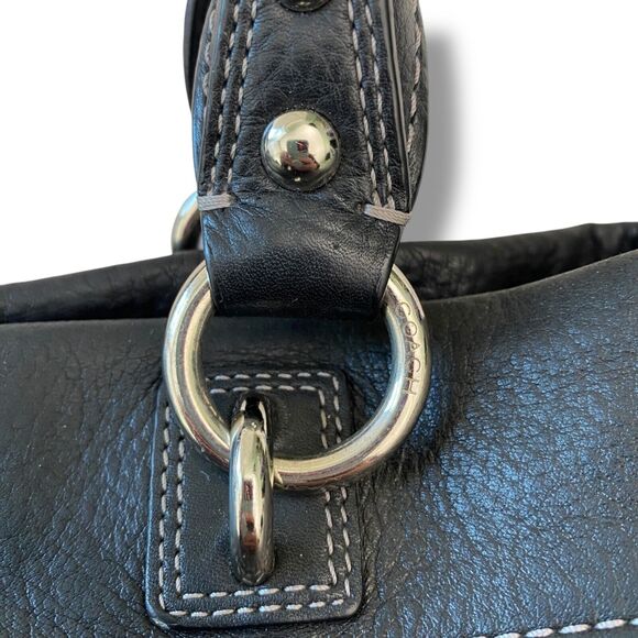 Coach Black Leather Satchel - Picture 15 of 16